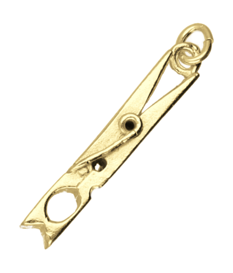 Gouden Wasknijper middel kettinghanger