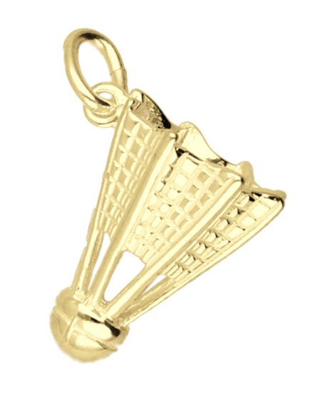 Gouden Badminton shuttle groot ketting hanger