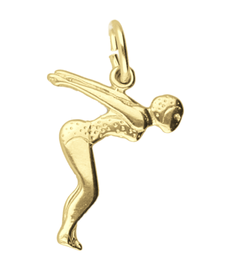 Gouden Zwemster startduik ketting hanger