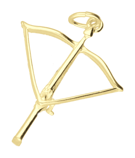 Gold Crossbow Necklace Pendant