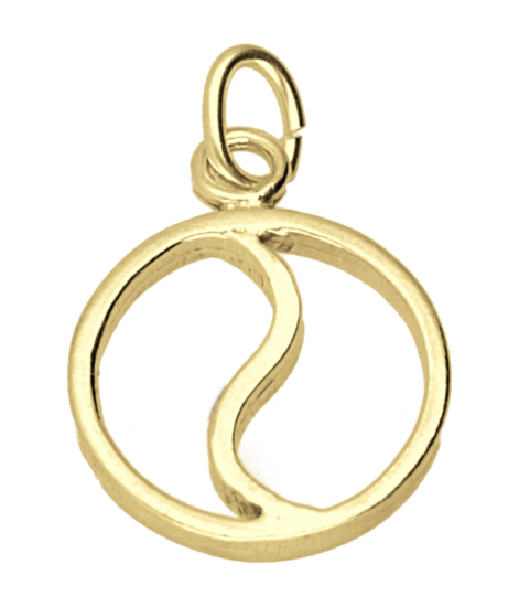 Gouden Yin Yang open ketting hanger