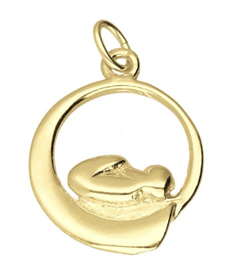 Gouden Baby in buik ketting hanger