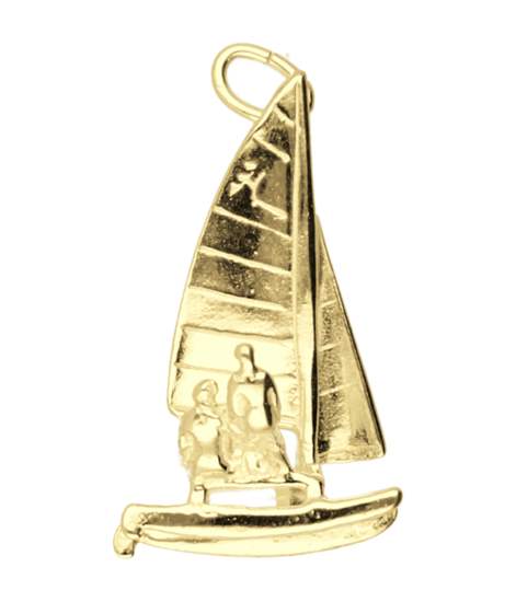 Golden Catamaran Necklace Pendant