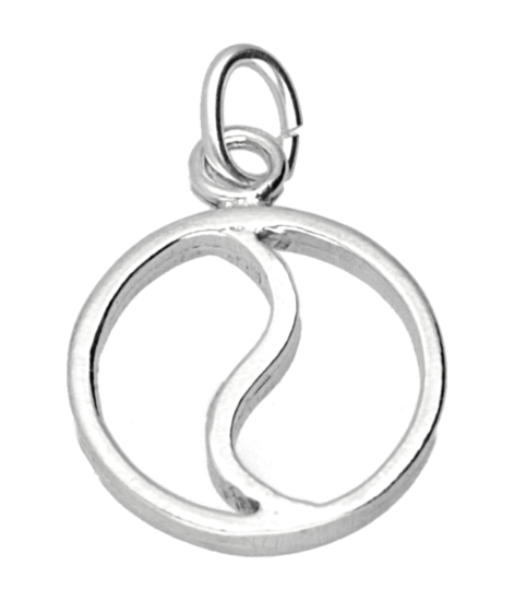 Silver Yin Yang open chain pendant
