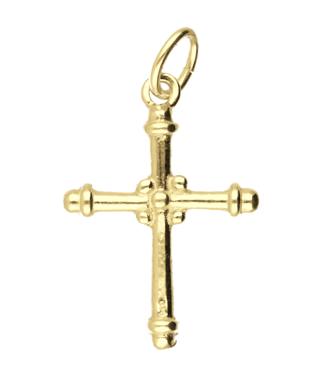 Gouden Kruis bewerkt ketting hanger