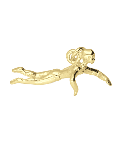 Gouden Zwemmer ketting hanger