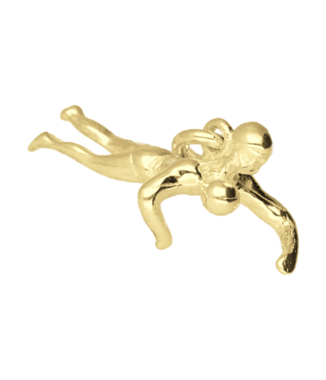 Gouden Waterpolo speler ketting hanger