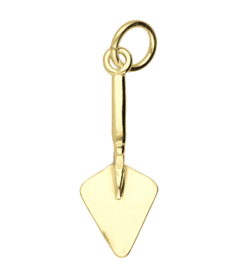 Gouden Metseltroffel klein ketting hanger