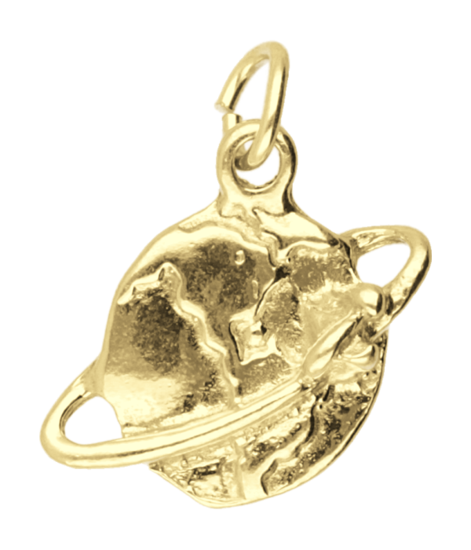 Gouden De wereld rond met vliegtuig ketting hanger