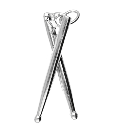 Silver Drumsticks Coarse Necklace Pendant