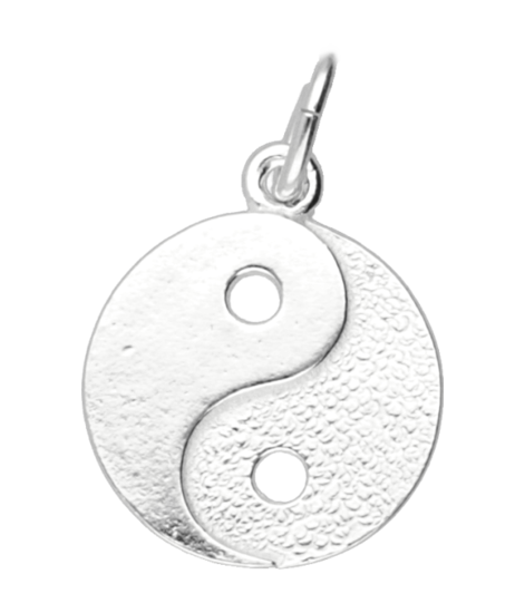 Silver Yin Yang Necklace Pendant - Small