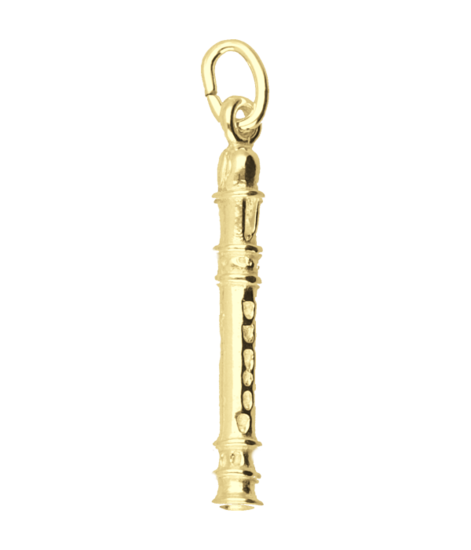 Gouden Blokfluit ketting hanger