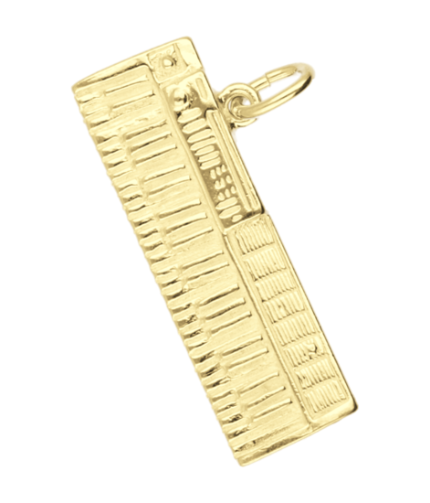 Golden Keyboard Large Necklace Pendant