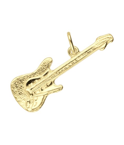 Golden Guitar Electric Necklace Pendant