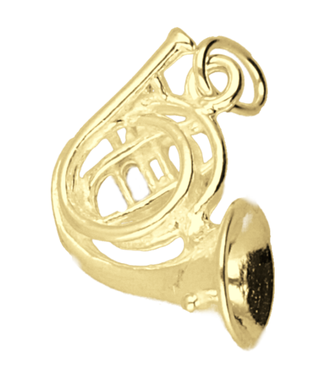 Gouden Waldhoorn ketting hanger