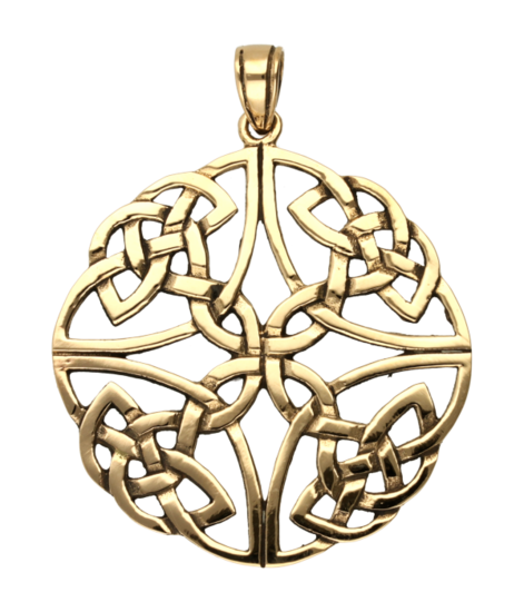 Keltische knoop in kruis ketting hanger - brons
