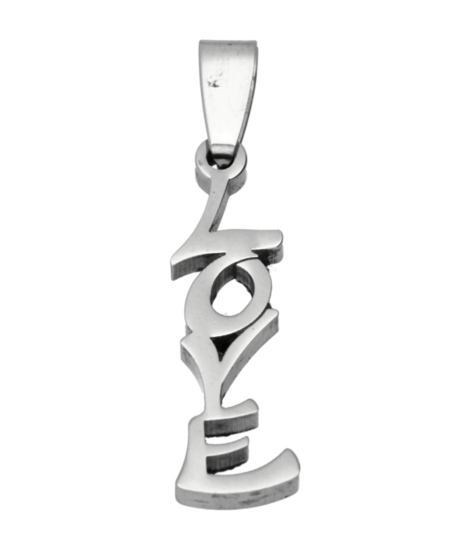 RVS Love ketting hanger - edelstaal