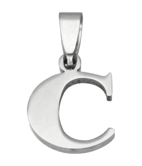 RVS Letter C ketting hanger - edelstaal