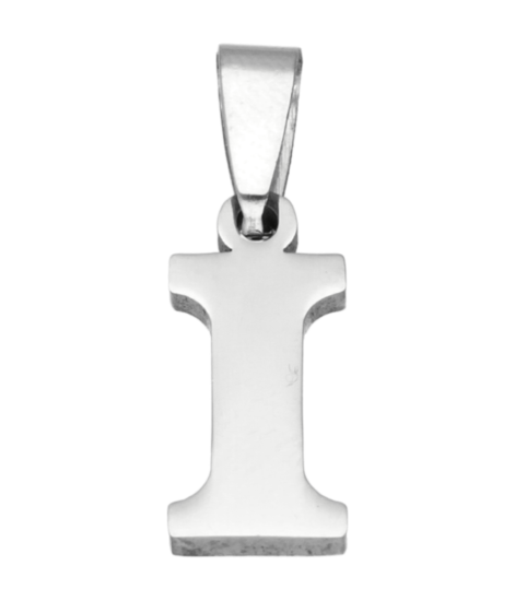 RVS Letter I ketting hanger - edelstaal