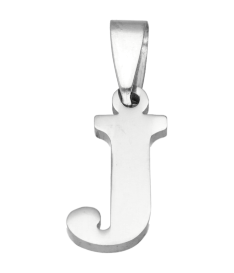 RVS Letter J ketting hanger - edelstaal