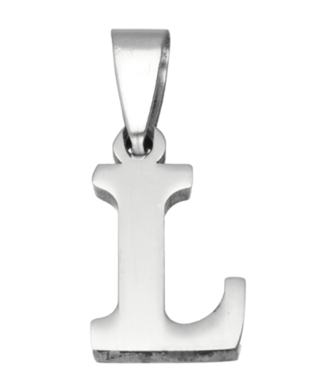RVS Letter L ketting hanger - edelstaal