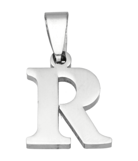 RVS Letter R ketting hanger - edelstaal