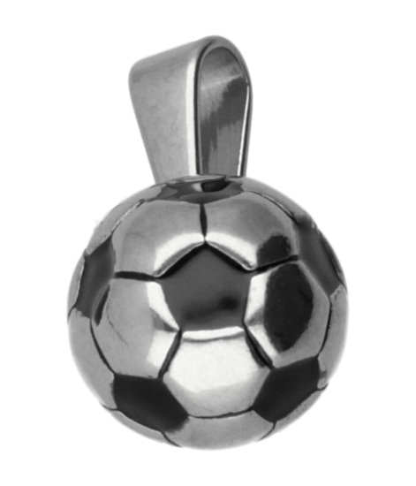 RVS Voetbal ketting hanger - edelstaal