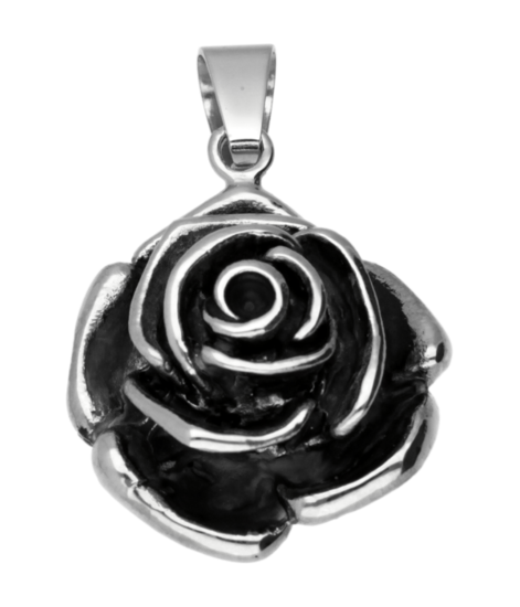 RVS Roos ketting hanger - edelstaal