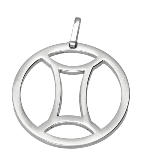 RVS Sterrenbeeld Tweelingen design ketting hanger - edelstaal