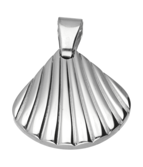 RVS Mossel schelp ketting hanger - edelstaal 1296914611_08b71521-515f-42dc-86ef-9cd525443fda