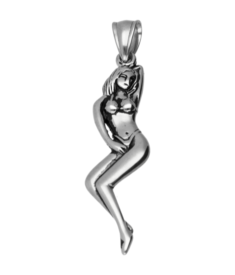 RVS Naakte vrouw ketting hanger - edelstaal