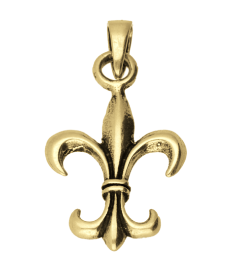 Gouden Fleur de lis opengewerkt kettinghanger