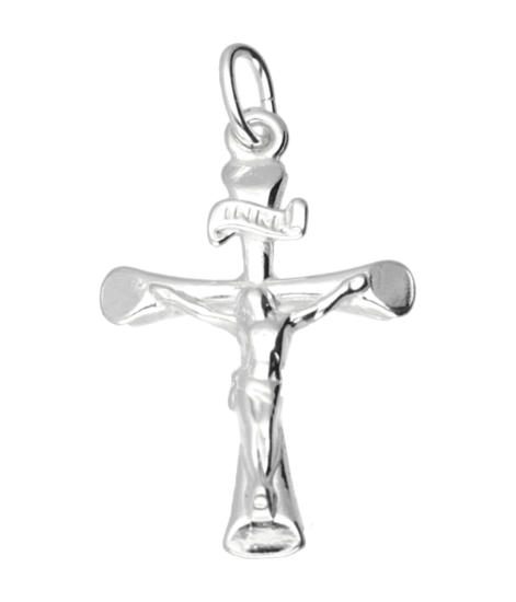 Zilveren Kruis corpus ketting hanger