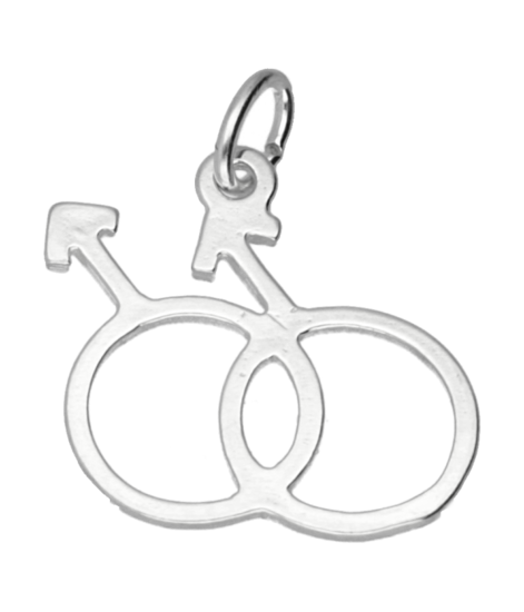 Silver Man/Man Sign Necklace Pendant