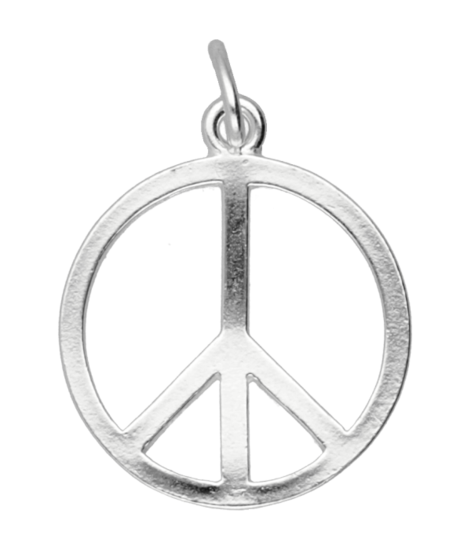Zilveren Vredesteken ketting hanger