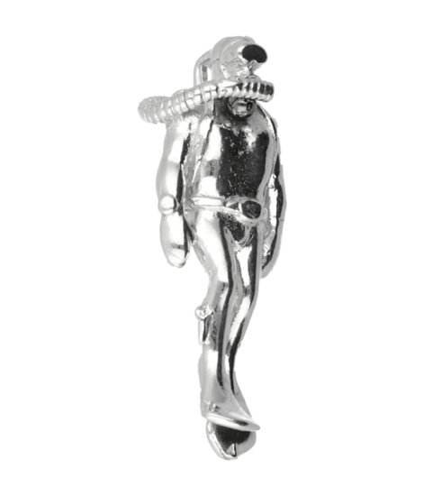 Silver Diver Solid Necklace Pendant