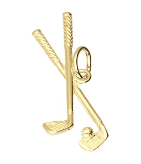 Gouden Golfclubs ketting hanger