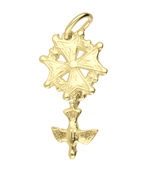 Golden Huguenot Cross Necklace Pendant