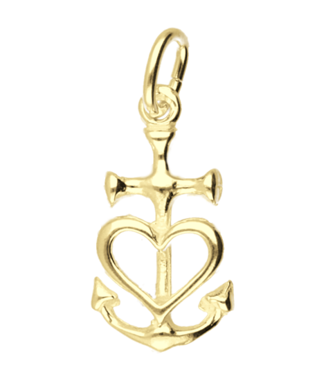 Gouden Geloof-Hoop-Liefde ketting hanger - vast