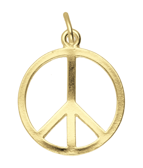 Gouden Vredesteken ketting hanger