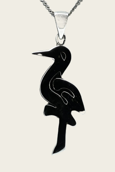 Silver Stork and ADO and The Hague necklace pendant - small