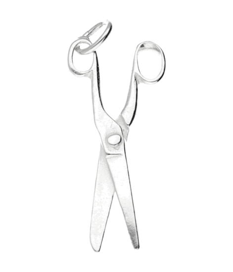 Zilveren Schaar ketting hanger - groot