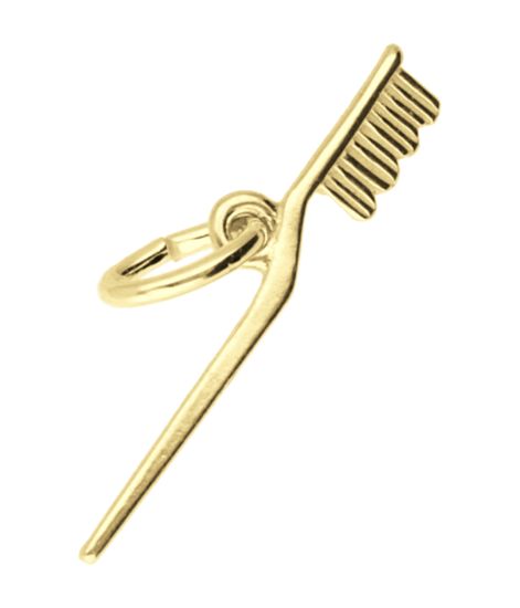 Gouden Tandenborstel kettinghanger