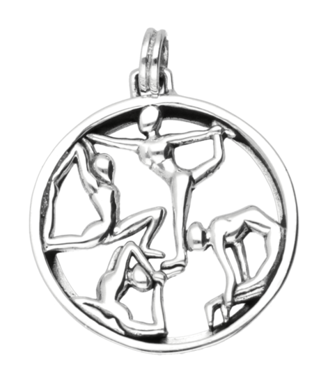 Silver Yoga in ring necklace pendant 