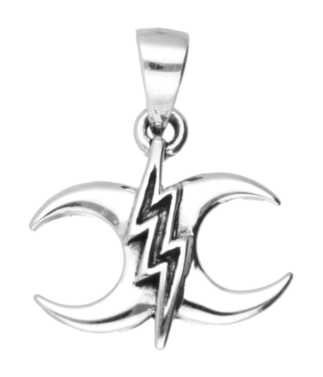Silver Crescent Moon Necklace Pendant 