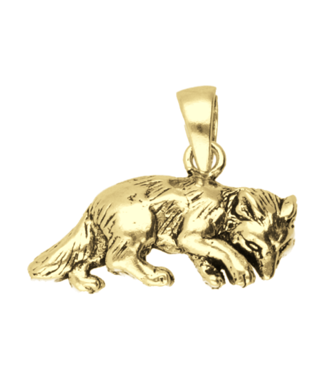 Gouden Vos sluipend kettinghanger
