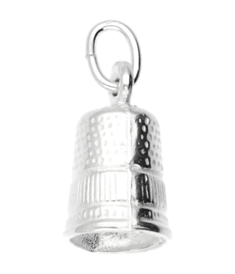 Zilveren Vingerhoed ketting hanger - groot