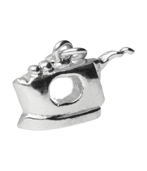 Zilveren Strijkijzer ketting hanger