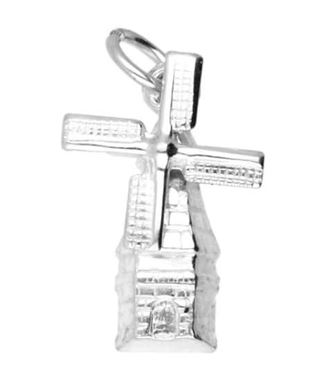 Zilveren Molen ketting hanger - klein