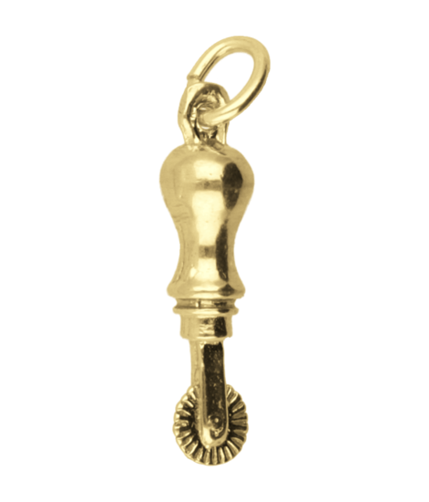 Gouden Radeerwiel ketting hanger